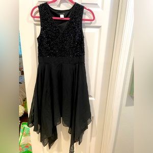 Holiday handkerchief sequins top